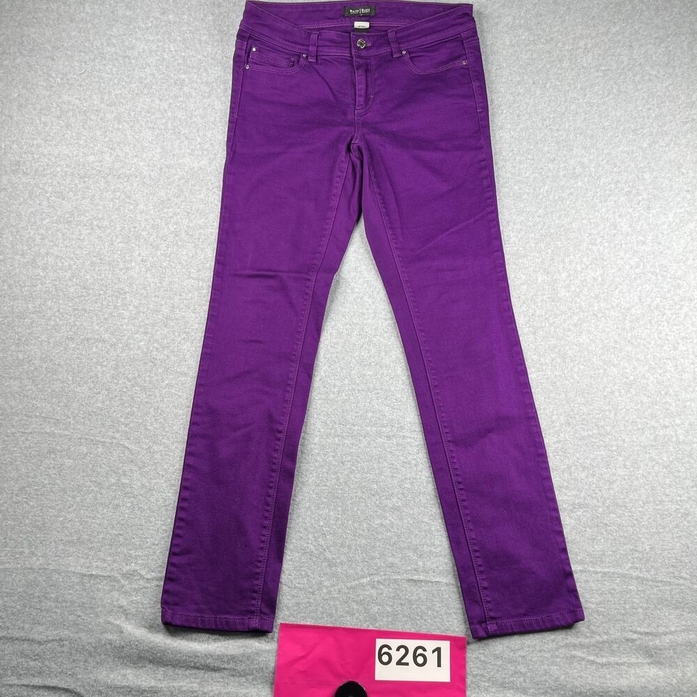 White House Black Market Blanc Jeans Bright Purple Womens Size 4R Slim Leg